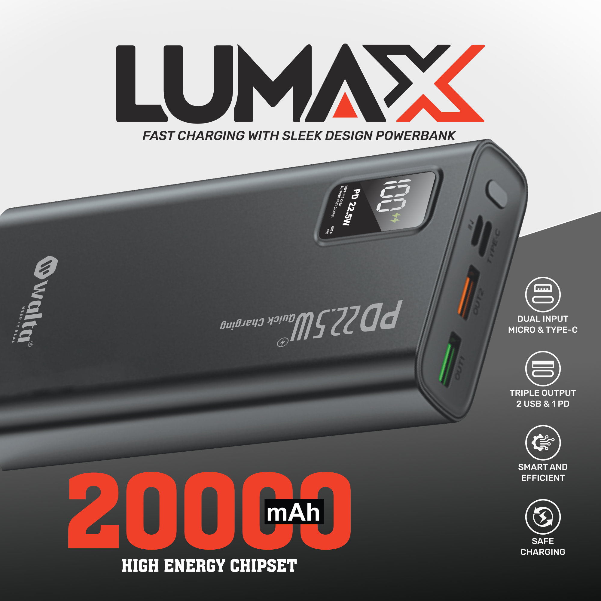 Lumax 20000mAh Powerbank